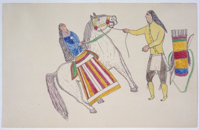 Man Greets Woman on Horse by Frederick Gokliz